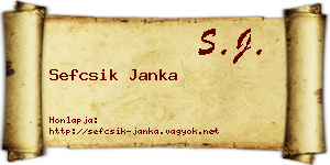 Sefcsik Janka névjegykártya